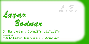 lazar bodnar business card